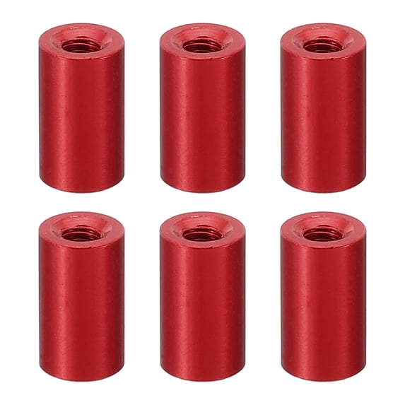 6pcs M3 Aluminum Spacers,M3 Metal Spacer Aluminum 3mm ID x 6mm OD x 10mm L Threaded Spacer Screw Standoff Round for RC Car Drones Motherboard,Red