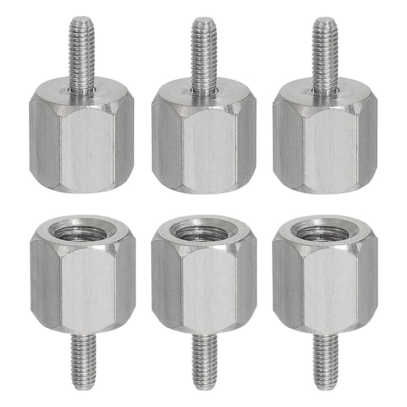 6pcs M3x8mm Male to M6x10mm Female Thread Spacer Standoffs Screws