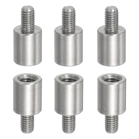 6pcs M5x8mm Male to M6x12mm Female Thread Spacer Standoffs Screws
