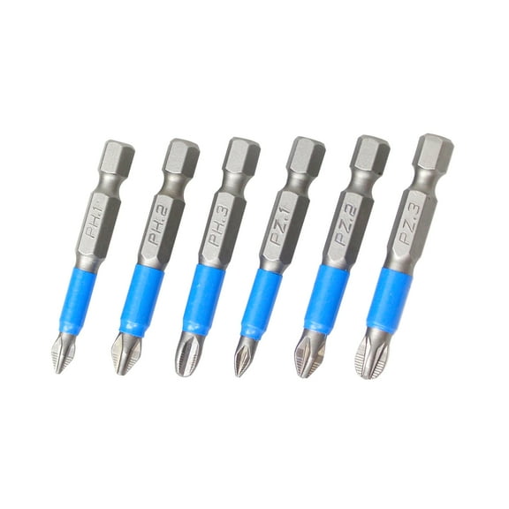 6pcs Magnetic Anti-Slip Screwdriver Bit Set, Phillips Screwdriver Bits Hand Tools, 1/4'' Hex Shank Cross for Power Screwdriver Drill Impact Driver(PH1, PH2, PH3, PZ1, PZ2, PZ3)
