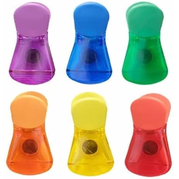 6pcs Magnetic Food Bag Sealing Clip, Moisture Proof, Refrigerator Magnet, Random Color