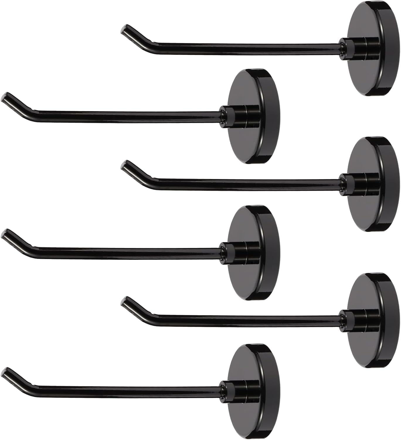6pcs Magnetic Hooks, 3.0lb 4.2 Inch Long Heavy Duty Magnet Hooks, Strong Magnetic Cruise Hooks Wall Hook Magnetic Hangers for Cabins Garage Grill Kitchen Refrigerator Computer(Black, 3.0lb)