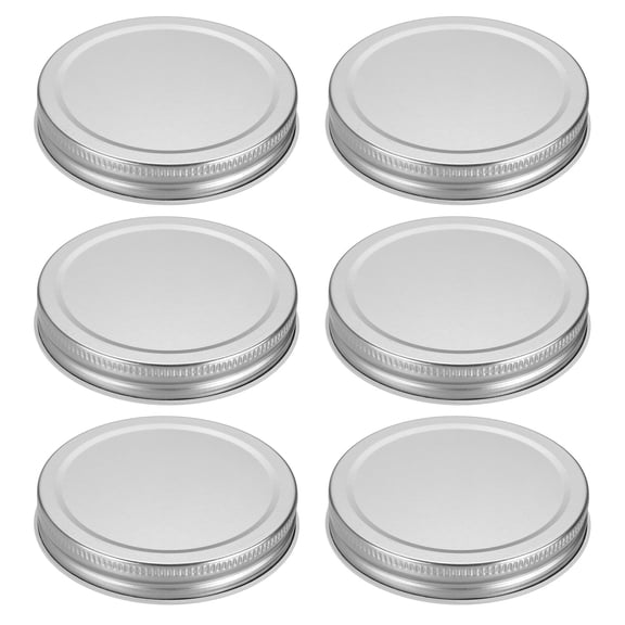 6pcs Mason Jar Lids 3.39" Tinplate Leak-proof Mason Canning Covers, Silver