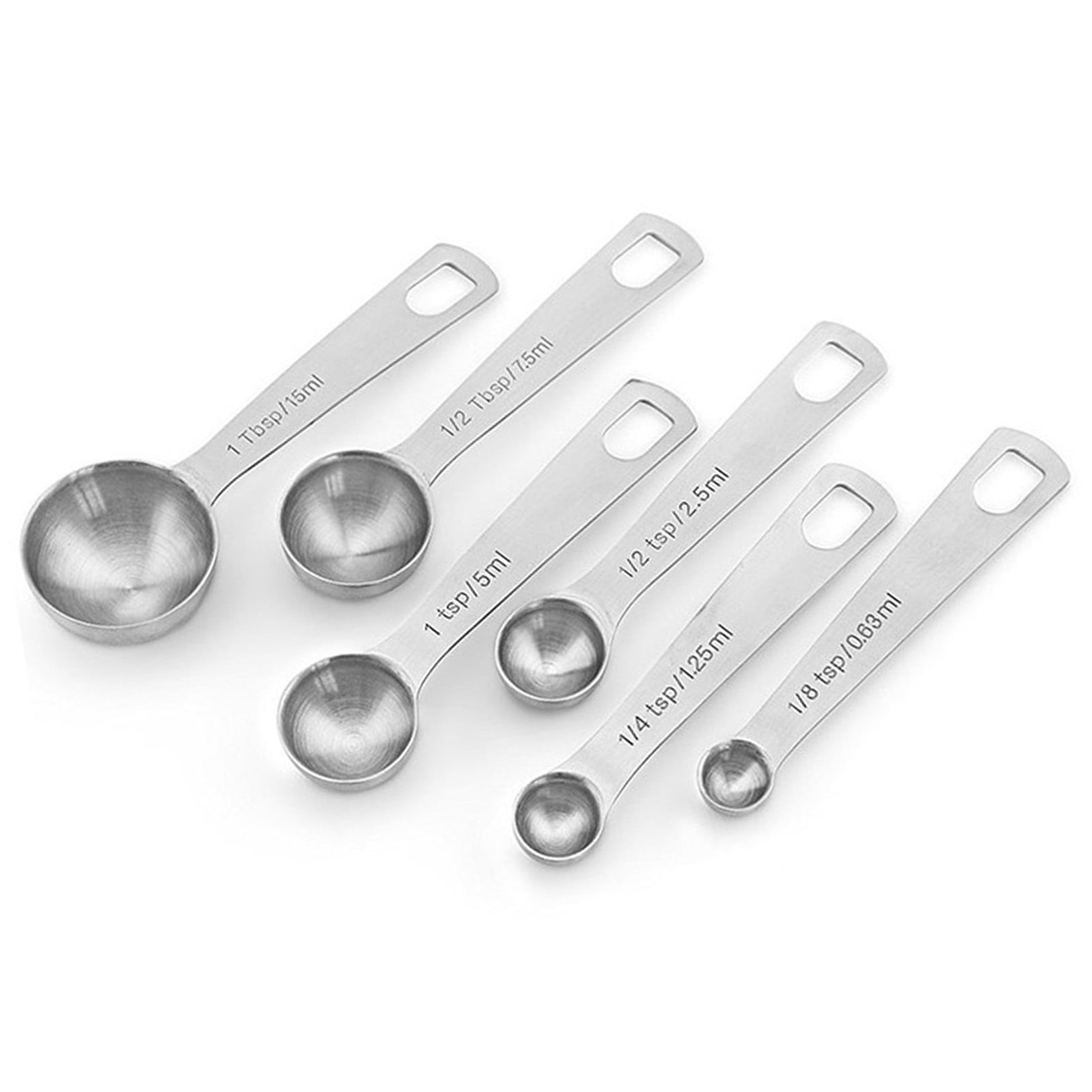 6pcs Measuring Spoon Set Thickened Clear Engraving Scale Stainless