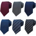 thumbnail image 1 of 6pcs Men's Necktie Silk Check Stripe Ties Pattern Business Formal Neckties, 1 of 7