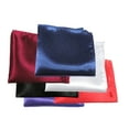 thumbnail image 1 of 6pcs Mens Suit Pocket Squares Wedding Handkerchiefs (Bright Red & Wine Red & Black & White & Purple & Navy Blue), 1 of 4