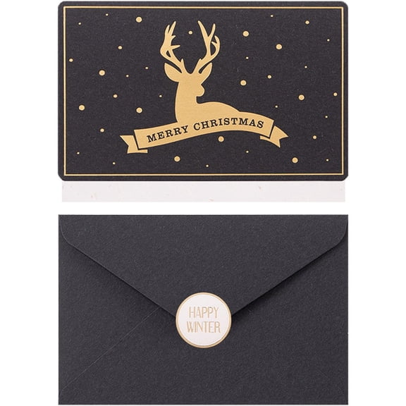 6pcs Merry Christmas Greeting Card Business Postcards Invitations Xmas New Year Cards With Envelopes