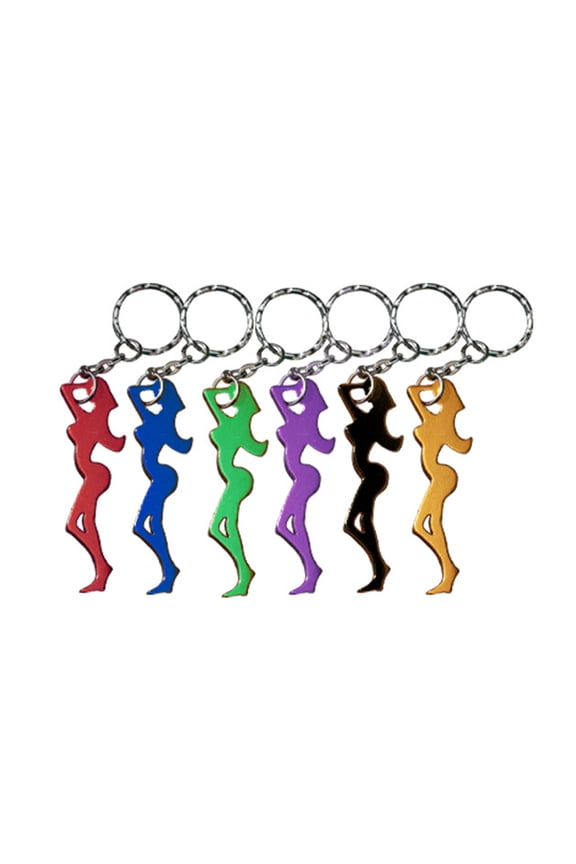 6Pcs Zinc-Alloy Keychain Bottle Opener Gift for Wedding, Birthday, Business Party Favor Open Beer Bottle Easily