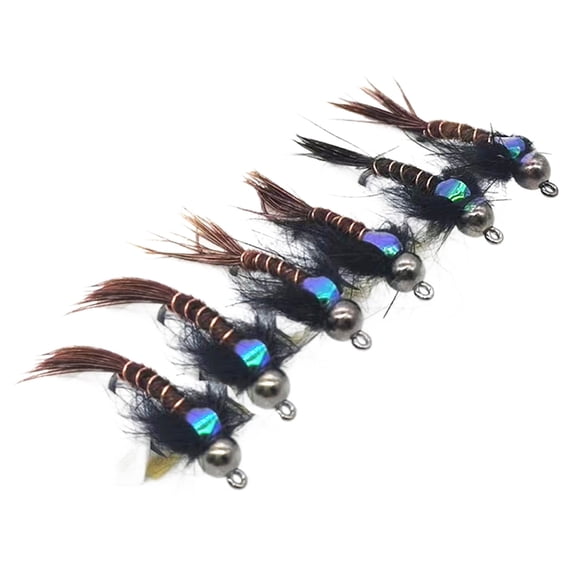 6pcs Metal Head Fly Fishing Lures For Fast Sinking And Enhances Durability In Saltwater