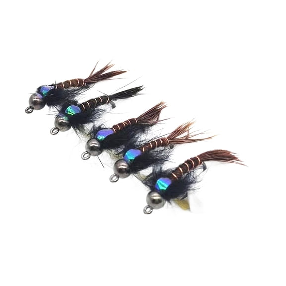 6pcs Metal Head Fly Fishing Lures For Fast Sinking And Enhances Durability In Saltwater