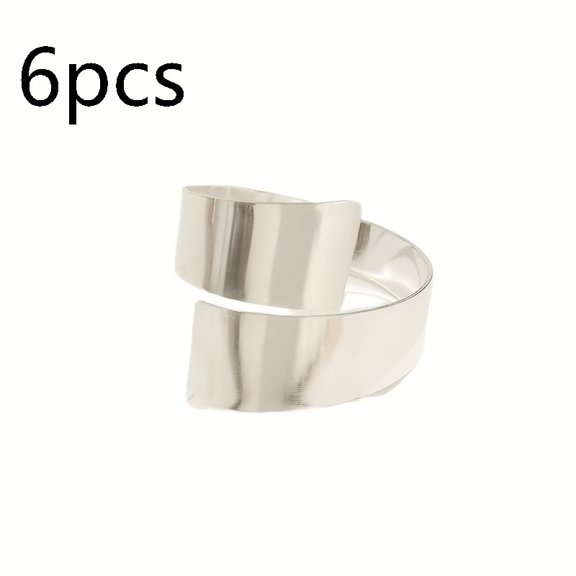 6pcs Metal Napkin Rings - Smooth Interlaced Design, Adjustable Edges for Elegant Table Settings and Decorations