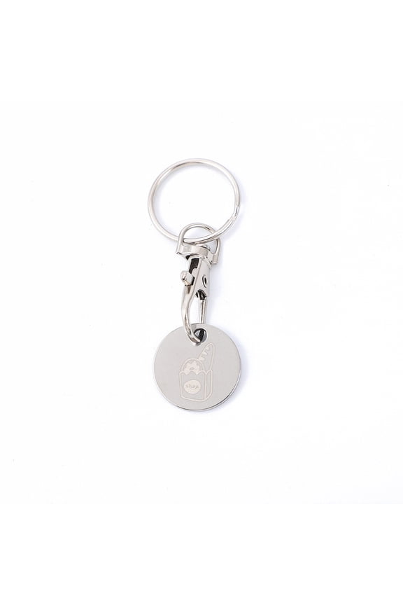 6pcs Metal Shopping Cart Coin Holder Keychain Token Pendant Keyring
