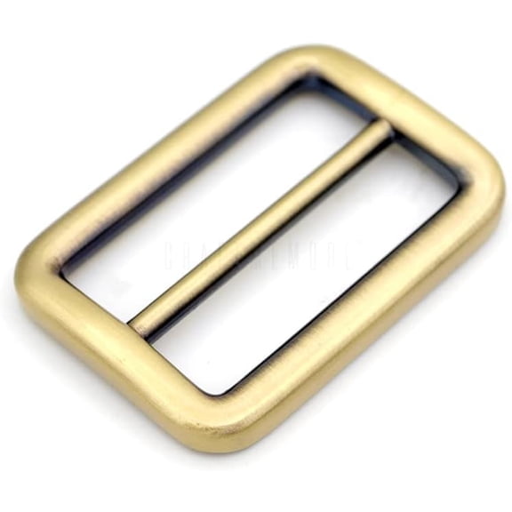 6pcs Metal Slide Buckle Bag Belt Strap Keeper Slider Triglide Strap Adjuster Purse Making Accessories SCSL (1 1/2 Inches, Brushed Brass)