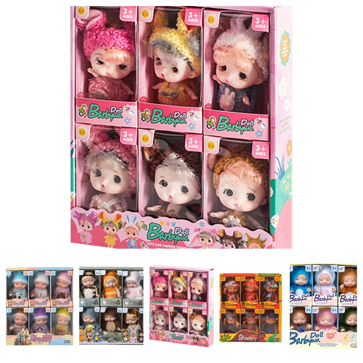 【美品多数‼︎】BABY DOLL☆120サイズ☆34点セット☆まとめ売り 6pcs Mini Baby Dolls with Accessories Clothes,Cute Baby Doll Set