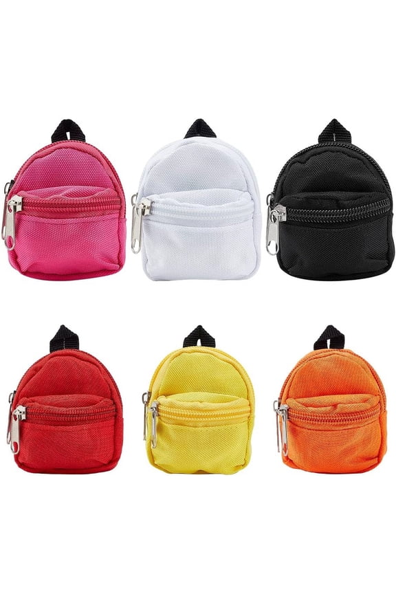 6pcs Mini Backpacks 6 Styles Small Zipper School Bags Cute Zipper Backpack Tiny School Supplies Backpack DIY