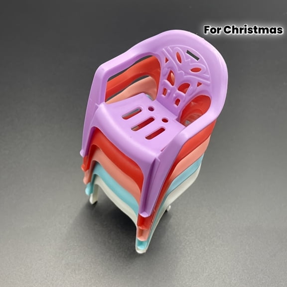 6pcs Mini Backrest Chair Set with Random Colors - 6-Color Aesthetic Dollhouse Furniture, Suitable for Crafts, Tea Parties, Home Decoration, And Model Display - Perfect Christmas, Halloween