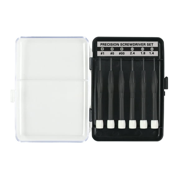 6pcs Mini Flathead and Phillips Micro Precision Head Small Screwdriver Set CRV Eyeglasses Watches Electronics Computer Tools Repair Kit (3pcs Flathead+3pcs Phillips )