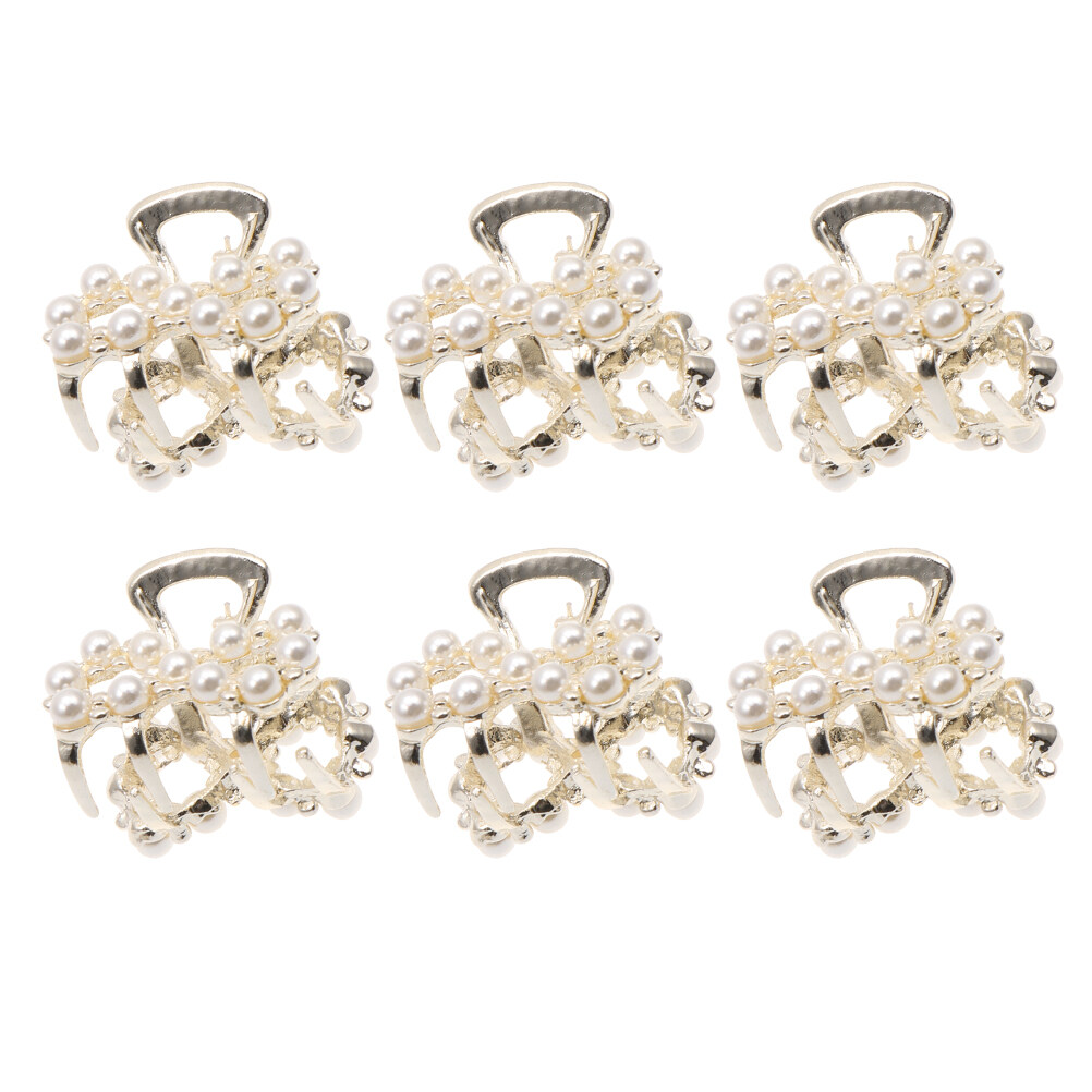 6pcs Mini Hair Clips Tiny Pearl Jaw Clips Hair Claws Hair Accessories