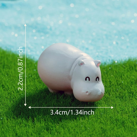 6pcs Mini Hippopotamus Ornament Car Dashboard Figurines Cute 1" Hippo Car Decors Kawaii Car Interior Decor Accessory Ideal Gifts for Hippo Lover
