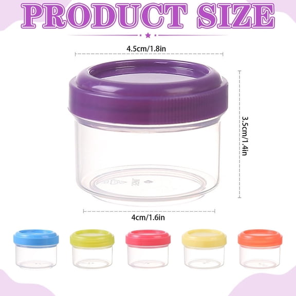 6pcs Mini Plastic Seasoning Bottles with Lids, 35ml Small Sauce Containers for Salad Dressing and Condiments, Stackable Dipping Cups for Kitchen and Meal Prep