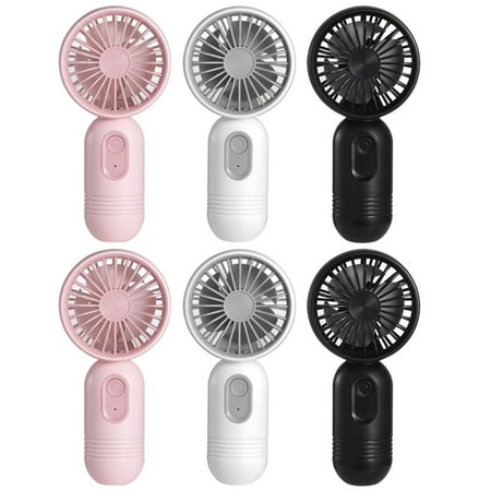 6pcs Mini Portable Fan, Cute Handheld Fan Battery Operated Lightweight Small Personal Fan with 3 Speeds and USB Rechargeable Eyelash Fan for Stylish Girl Kids Women Men Office Outdoor Travel Camping