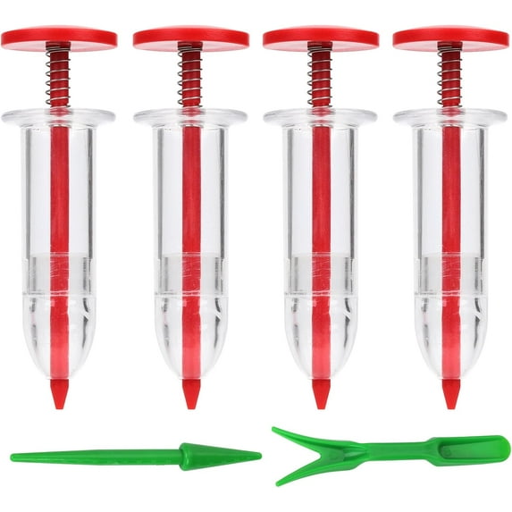 6pcs Mini Seed Spreader, Manual Seedlings Dibber and Widger Set Handheld Garden Hand Seed Sower Planter Tool Small Sowing Seed Dispenser for Tiny Seeds Planting Vegetable, Flowers