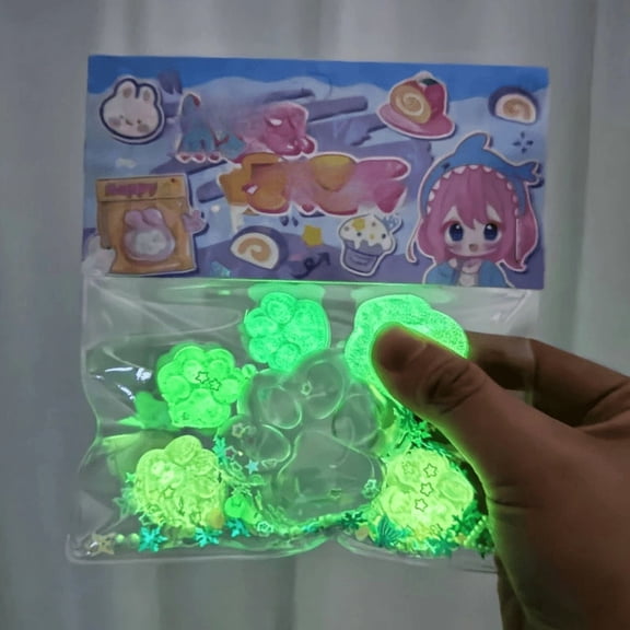 6pcs Mini Taba Squishies Cat Paw Squeeze Toys Party Favors for Adult, Cute Noctilucent Mochi Cat Paw Squishy Stress Reliever Anxiety Toys , Sensory Fidget Toys Classroom Prizes