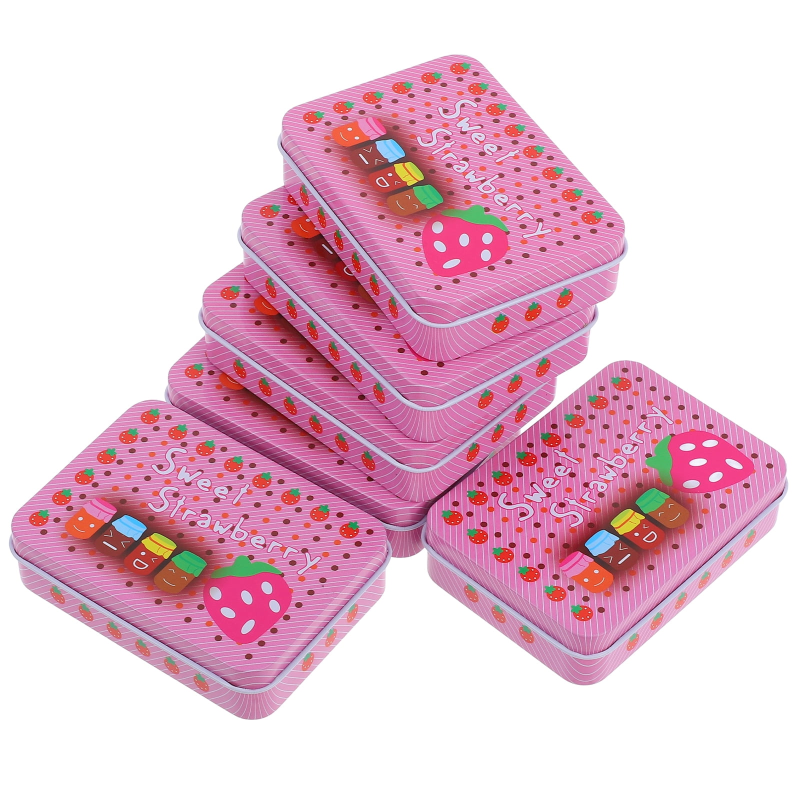 6pcs Mini Tinplate Storage Boxes Small Empty Cartoon Trinket Jewelry ...