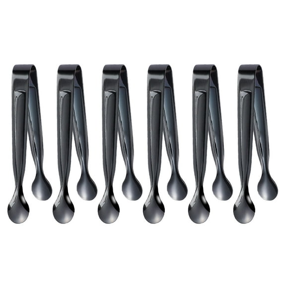 6pcs Mini Tongs for Appetizers, Serving Utensils Small Tongs for Serving Appetizers Ice Tongs Sugar Tongsblack