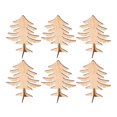 thumbnail image 1 of 6pcs Mini Unfinished Wooden Christmas Tree Table Decorations S, 1 of 6