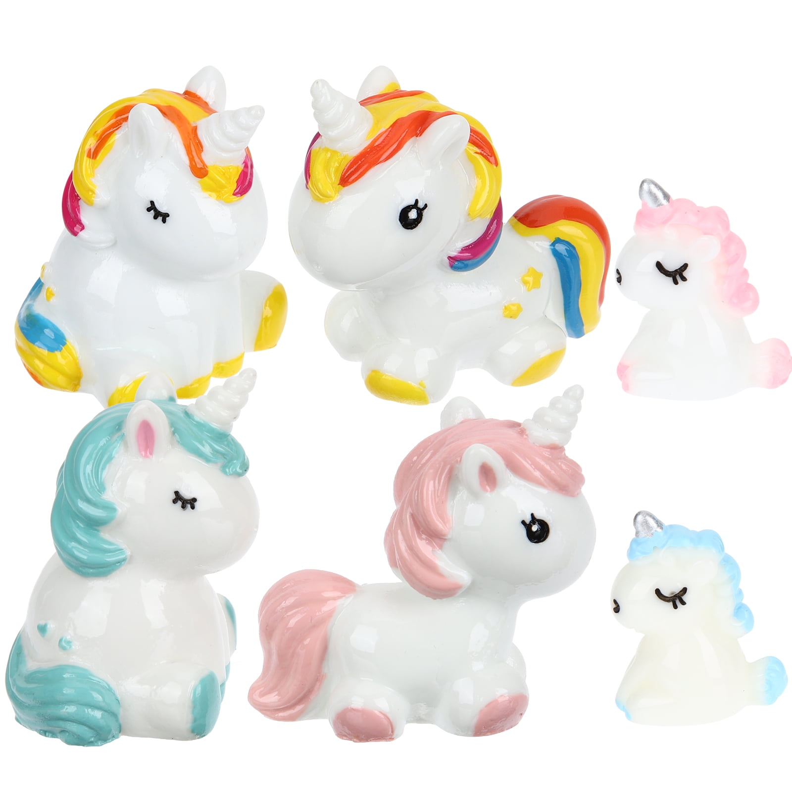 6pcs Mini Unicorns Bonsai Miniature Animals Figurines Garden Unicorn