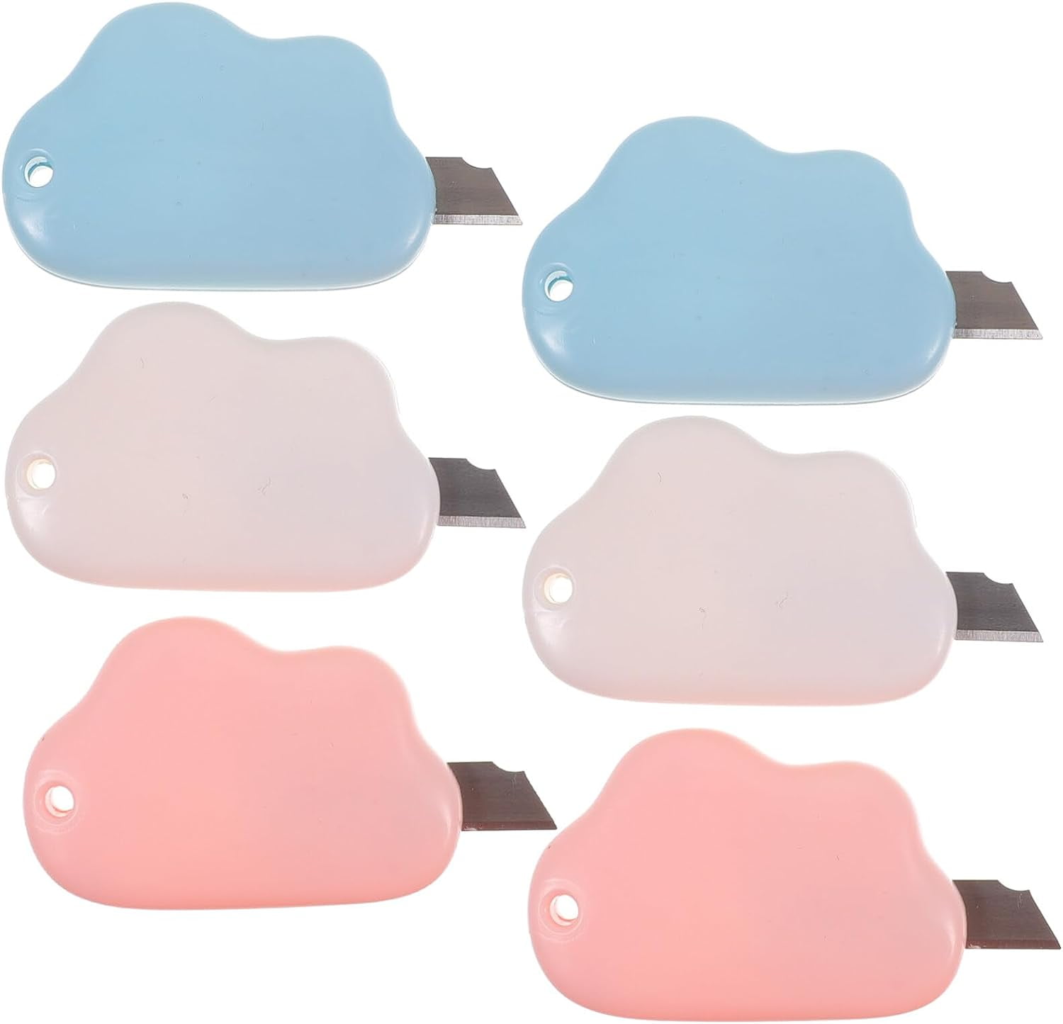 6pcs Mini Utility Knives Cloud and Flower Shaped Box Cutter Retractable