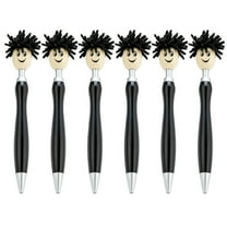 6pcs Mop Head Ballpoint Pen 1.0mm Stationery Pen Smooth Writing Pen