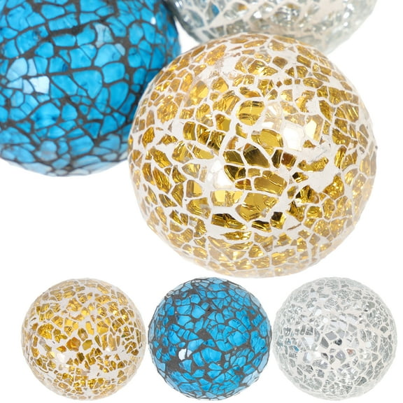 NIAIZEK Modern Round Glass Decorative Spheres 6pcs for Home Decor 2.42.42.4in