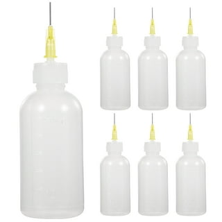 Uxcell Needle Tip Bottle Precision Plastic Applicator 30ml with Black Cap,  12 Count