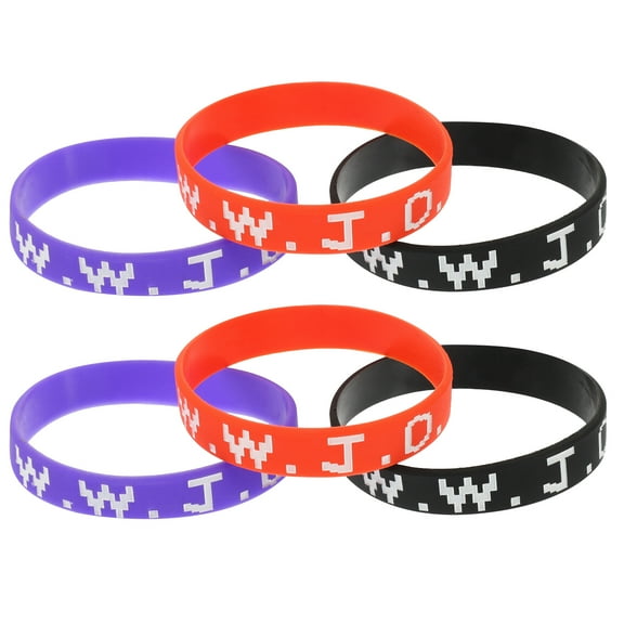 ORDDIART Unisex Silicone Sports Bracelet 6Pcs 2.8x2.8x0.5in