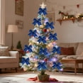 thumbnail image 1 of 6pcs Must-Have Mini Bow Christmas Tree Ornaments - Cute Small Hanging Decor, Soft Fabric with Ribbon Loops for Xmas Tree, Wreath & Holiday Craft Projects, Assorted Festive Colors, 3.5*3.9in, Blue, 1 of 8