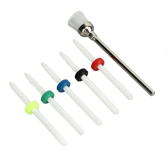 6pcs Nail Drill Bit Set Professional Home Salon Ceramic Cuticle Remover Bits for Nail Artist Novice