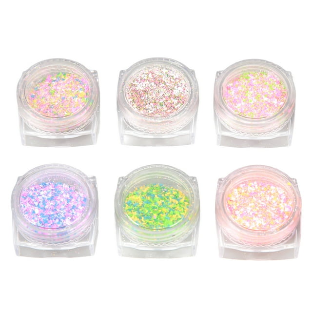 6pcs Nail Powders Knitting Wool Powder Shining Sugar Effect Glitter ...