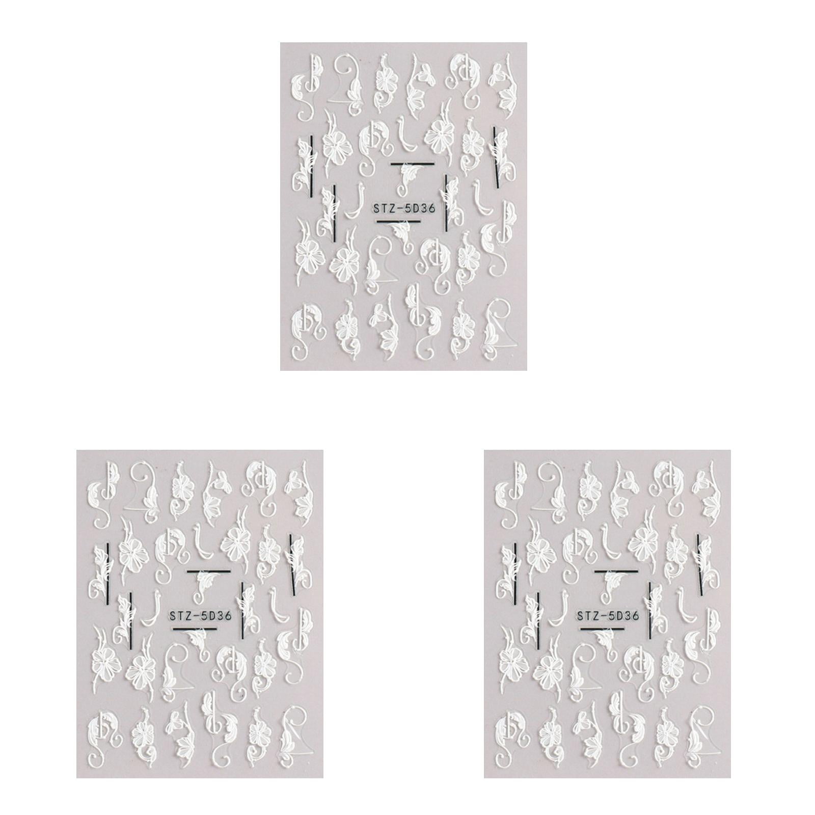 6pcs Nail Sticker 5D CAMELLIA Nail Sticker For Acrylic Nail Design