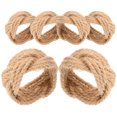 6pcs Napkin Rings Wedding Party Napkin Holder Farmhouse Rope Serviette
