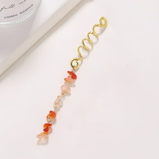 Trianu Hair Jewelry for Braids, 6Pcs Natural Colored Crystal Stone