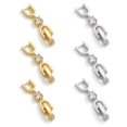 thumbnail image 1 of 6pcs Necklace Bracelet Extenders, Foldover Extension Clasp for DIY Bracelet Necklace and Jewelry Making Women Silver and Gold  (White Gold, Gold - CZ), 1 of 7