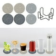 thumbnail image 1 of 6pcs Non-Slip Woven Round Cotton Yarn Placemats-Thermal Insulation Table Coasters with Storage Holder,Durable & Non-Scald,Set of 6, 1 of 6