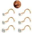 thumbnail image 1 of 6pcs Nose Studs - 316L Surgical Steel Corkscrew Nose Rings 18G/20G/22G Nose Piercing Stud 1.5 mm 2 mm 3 mm CZ Screw Nose Rings Studs Nostril Piercing Jewelry for Women Men, 1 of 12