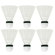 6pcs Nylon Plastic Badminton Practical Shuttlecocks Sports Supplies Exercise Accessories for Indoor Outdoor Playing School Activities (White)