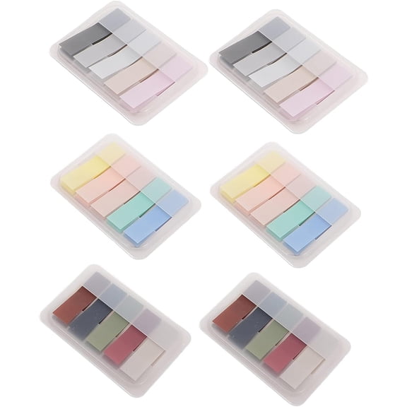 6pcs Office Sticky Notes Sticker Labels Adhesive Page Markers Lovely Message Note Office Notepad Page Flag Post Memos Notebook Tabs Colored Page Tags Classification Sticker Paper