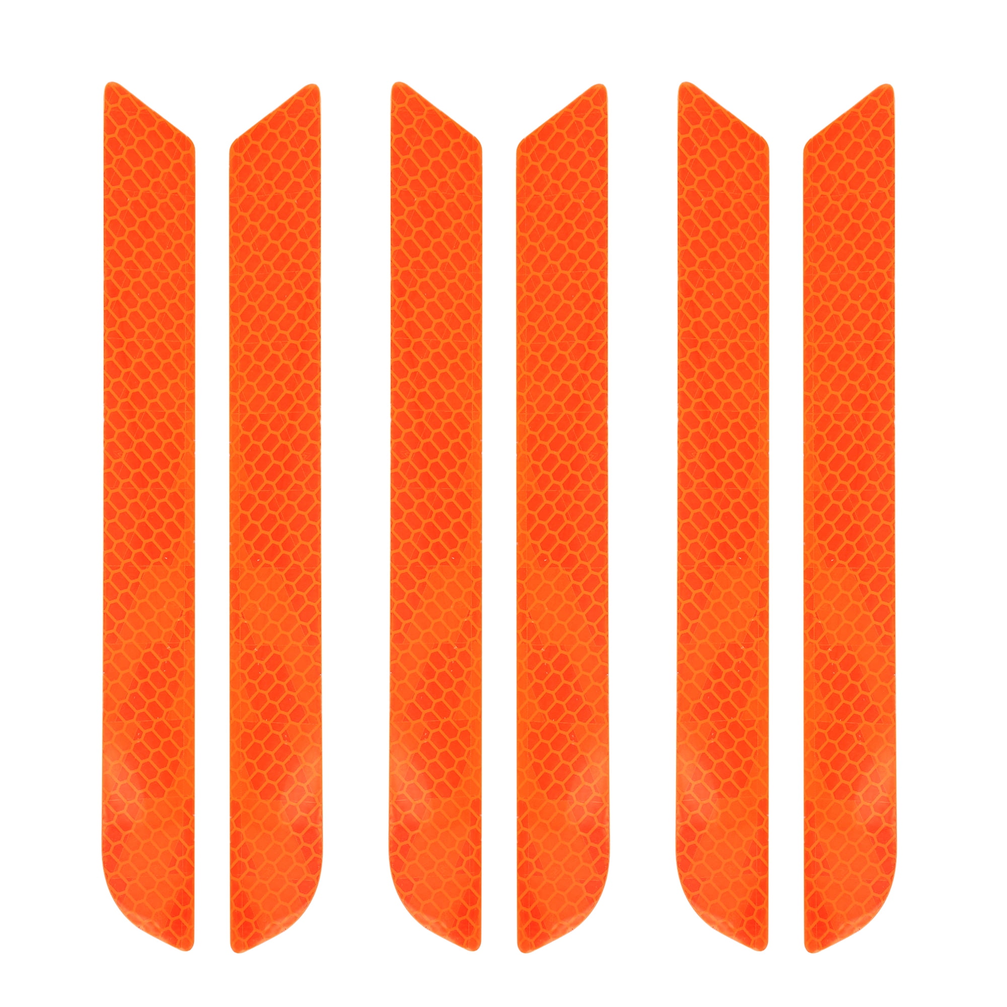 6pcs Orange Bumper Reflector Reflective Sticker Warning Tape 21.6 x 2 ...