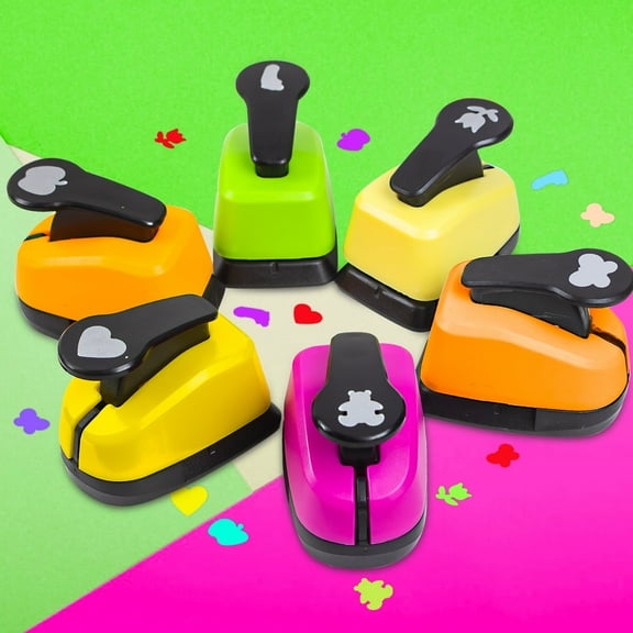 6pcs Paper Punch Set Scrapbooking Supplies, 5/8 Inch Different Shape Hole Punch for Paper Crafts