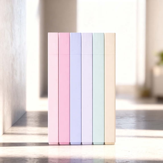 6pcs Pastel Highlighters Assorted Colors, Aesthetic Cute Chisel Tip Highlighte Pens, Water-Based Quick Dry No Bleed Markers for Bible, Journal, Notebook, Office & Campus Supplies